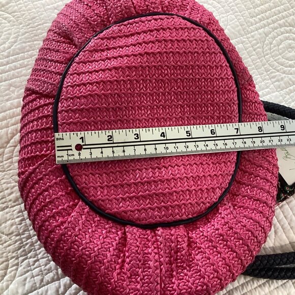 Vera Bradley Petal Paisley Woven Straw Bucket Tote Bag Beach Weekend - Picture 9 of 16